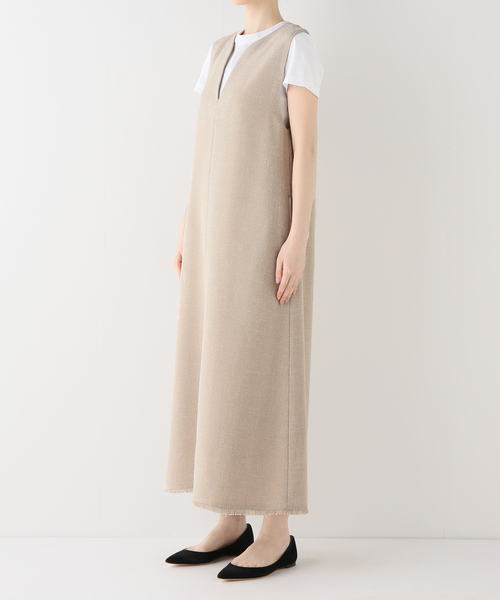 セール】ループツイードキーネックワンピース（ワンピース）｜SLOBE