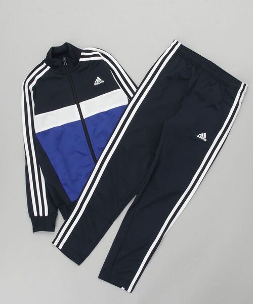 adidas（アディダス）の「アディダス adidas U TIBERIO トラックスーツ（ジャージ・キッズ・レッド/ブルー/ネイビー/ブラック×グレー・130cm/150cm/140cm/160cm）」の2枚目の写真