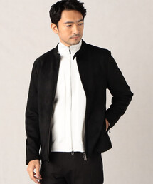 COMME CA MEN | フェイクスエードジャージー　スタンドカラーライダース(ライダースジャケット)