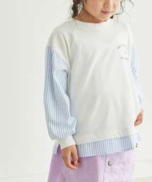 ROPE' PICNIC（ロペピクニック）の「UNISEX 袖ストライプ胸元ロゴロンtee（Tシャツ/カットソー・キッズ）」