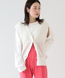 Ray BEAMS | Ray BEAMS / メッシュ編み ベスト カーディガン(ベスト)