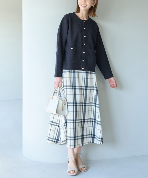 ROPE' PICNIC(ロペピクニック)の「カットツイードメタル釦カーディガン(カーディガン/ボレロ・レディース・ホワイト/ネイビー/グリーン・38)」の20枚目の写真