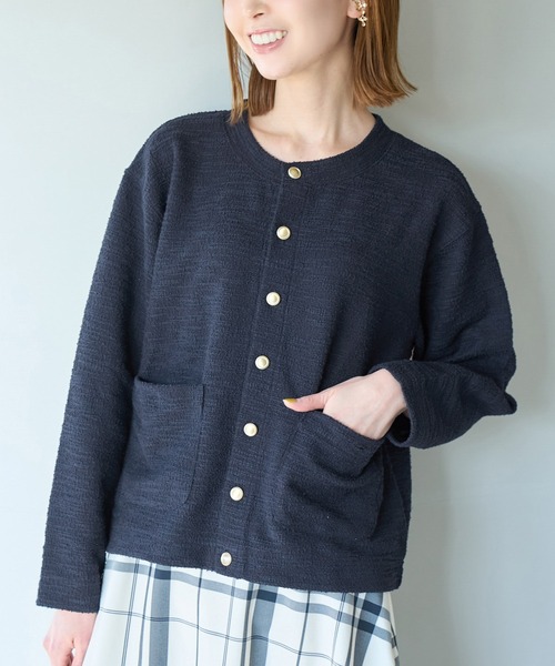 ROPE' PICNIC(ロペピクニック)の「カットツイードメタル釦カーディガン(カーディガン/ボレロ・レディース・ホワイト/ネイビー/グリーン・38)」の19枚目の写真