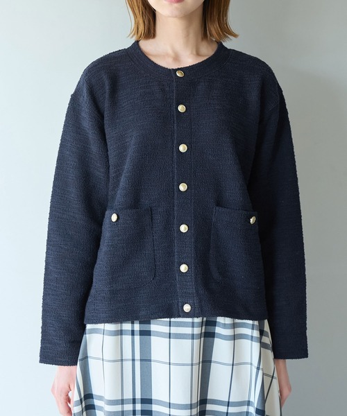 ROPE' PICNIC(ロペピクニック)の「カットツイードメタル釦カーディガン(カーディガン/ボレロ・レディース・ホワイト/ネイビー/グリーン・38)」の18枚目の写真
