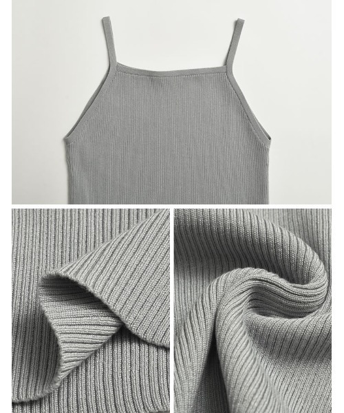 Re:EDIT（リエディ）の「[神山まりあさん着用][2024SS COLLECTION][2点セット]リボンカーディガン×アメスリキャミソールセット（アンサンブル・レディース・ブラック/ホワイト/グレー・LARGE/MEDIUM）」の6枚目の写真