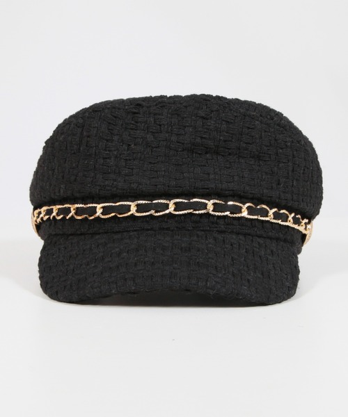 Julia Boutique（ジュリアブティック）の「チェーン付きジュート風キャスケット/23086（キャスケット・レディース・ブラック/ホワイト・ONE）」の13枚目の写真