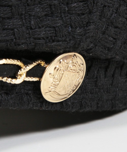 Julia Boutique（ジュリアブティック）の「チェーン付きジュート風キャスケット/23086（キャスケット・レディース・ブラック/ホワイト・ONE）」の17枚目の写真