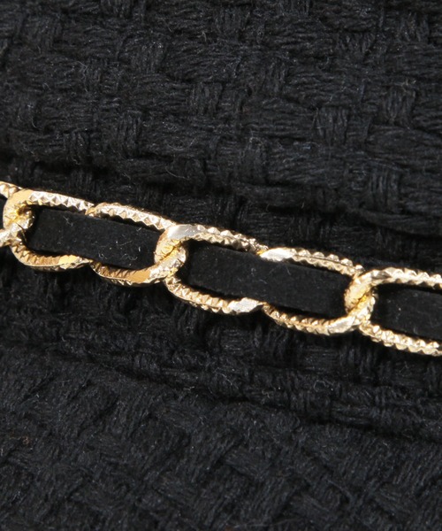 Julia Boutique（ジュリアブティック）の「チェーン付きジュート風キャスケット/23086（キャスケット・レディース・ブラック/ホワイト・ONE）」の18枚目の写真