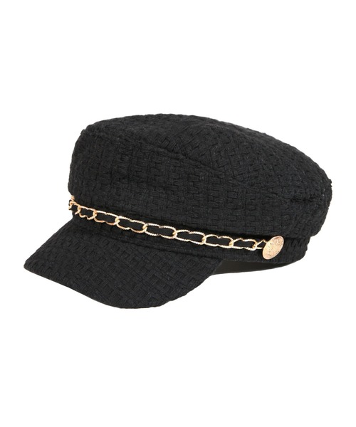 Julia Boutique（ジュリアブティック）の「チェーン付きジュート風キャスケット/23086（キャスケット・レディース・ブラック/ホワイト・ONE）」の22枚目の写真