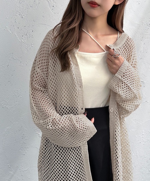 apres jour mignon(アプレジュールミニョン)の「2WAYメッシュニット【ZOZOTOWN限定アイテム】(カーディガン/ボレロ・レディース・ブラック/オレンジ/アイボリー/グリーン・X-LARGE/フリー)」の19枚目の写真