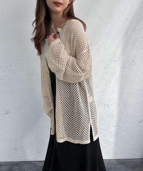 apres jour mignon(アプレジュールミニョン)の「2WAYメッシュニット【ZOZOTOWN限定アイテム】(カーディガン/ボレロ・レディース・ブラック/オレンジ/アイボリー/グリーン・X-LARGE/フリー)」の10枚目の写真