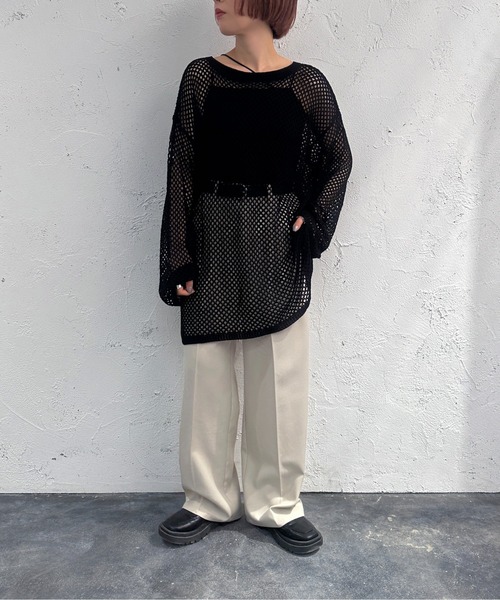 apres jour mignon(アプレジュールミニョン)の「2WAYメッシュニット【ZOZOTOWN限定アイテム】(カーディガン/ボレロ・レディース・ブラック/オレンジ/アイボリー/グリーン・X-LARGE/フリー)」の8枚目の写真