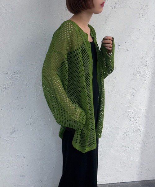 2010SSコレクション メッシュレイヤードカーディガン 2WAYメッシュ