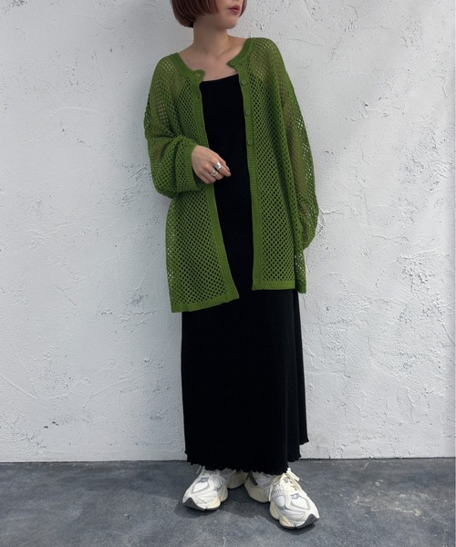 apres jour mignon(アプレジュールミニョン)の「2WAYメッシュニット【ZOZOTOWN限定アイテム】(カーディガン/ボレロ・レディース・ブラック/オレンジ/アイボリー/グリーン・X-LARGE/フリー)」の22枚目の写真