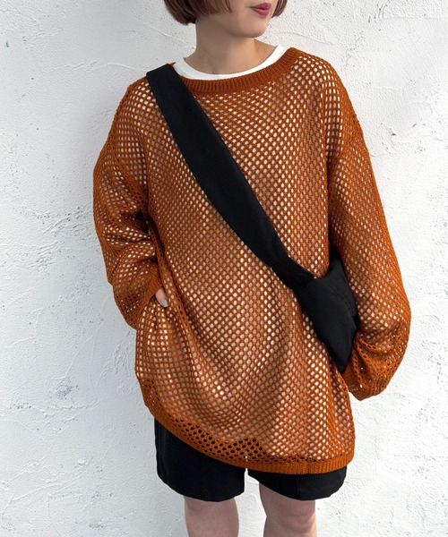 apres jour mignon(アプレジュールミニョン)の「2WAYメッシュニット【ZOZOTOWN限定アイテム】(カーディガン/ボレロ・レディース・ブラック/オレンジ/アイボリー/グリーン・X-LARGE/フリー)」の9枚目の写真