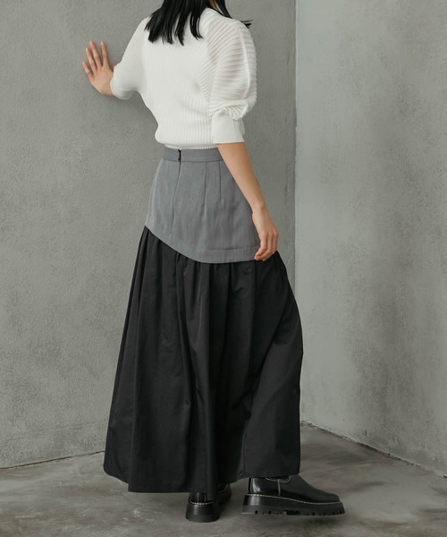 Maisones.(メゾネス)の「Round-flap Skirt | ラウンドフラップスカート(スカート・レディース・チャコールグレー/ブラック/ネイビー・1/2)」の6枚目の写真