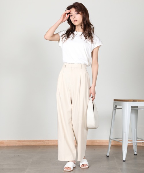 aity(アイティ)の「ノースリーブカットソー 夏服(Tシャツ/カットソー・レディース・チャコール/ピンク/グリーン/オフホワイト/ブラック/グレイッシュベージュ・M)」の13枚目の写真