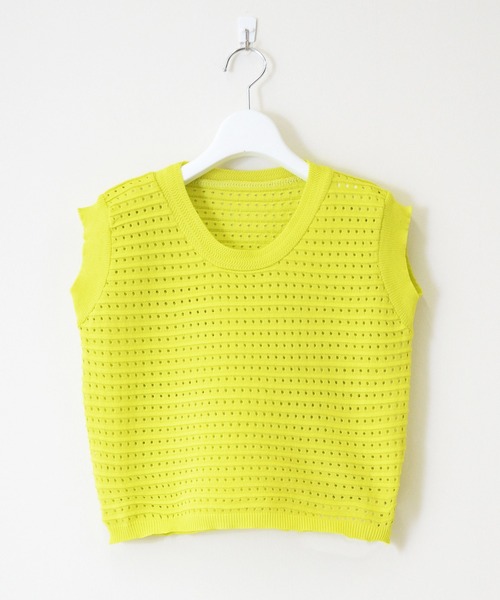 ibeul_（イベール）の「フレンチメッシュニットトップス（Tシャツ/カットソー・レディース・オリーブ/ブラック/ホワイト・FREE）」の10枚目の写真