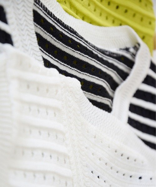 ibeul_（イベール）の「フレンチメッシュニットトップス（Tシャツ/カットソー・レディース・オリーブ/ブラック/ホワイト・FREE）」の13枚目の写真