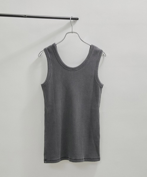 SALON adam et rope'（サロン アダム エ ロペ）の「【セットアップ対応】ガーメントダイリブタンクトップ/ノースリーブプルオーバー（タンクトップ・レディース・オフホワイト/ブラウン/チャコールグレー・FREE）」の6枚目の写真
