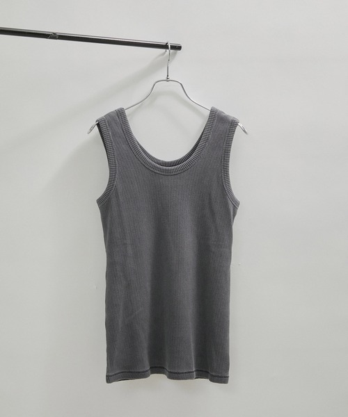 SALON adam et rope'（サロン アダム エ ロペ）の「【セットアップ対応】ガーメントダイリブタンクトップ/ノースリーブプルオーバー（タンクトップ・レディース・オフホワイト/ブラウン/チャコールグレー・FREE）」の8枚目の写真