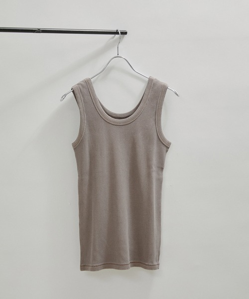 SALON adam et rope'（サロン アダム エ ロペ）の「【セットアップ対応】ガーメントダイリブタンクトップ/ノースリーブプルオーバー（タンクトップ・レディース・オフホワイト/ブラウン/チャコールグレー・FREE）」の10枚目の写真