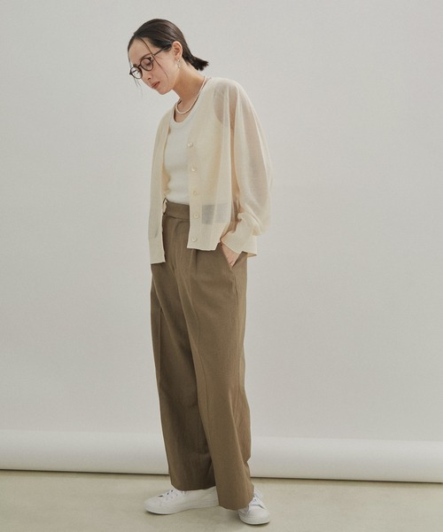 SALON adam et rope'（サロン アダム エ ロペ）の「【セットアップ対応】ガーメントダイリブタンクトップ/ノースリーブプルオーバー（タンクトップ・レディース・オフホワイト/ブラウン/チャコールグレー・FREE）」の18枚目の写真