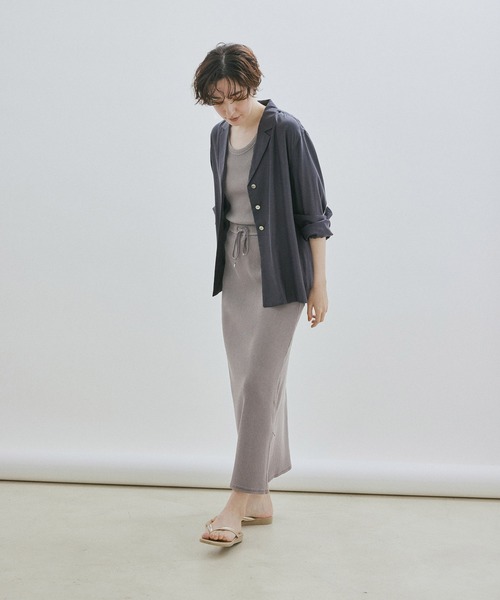 SALON adam et rope'（サロン アダム エ ロペ）の「【セットアップ対応】ガーメントダイリブタンクトップ/ノースリーブプルオーバー（タンクトップ・レディース・オフホワイト/ブラウン/チャコールグレー・FREE）」の21枚目の写真