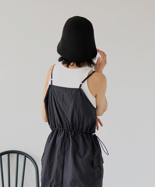 コンジェペイエ　ミリタリーキャミワンピース　ジャンパースカート coen ジャンパースカート 「C.mt」裏フリースエプロンキャミ