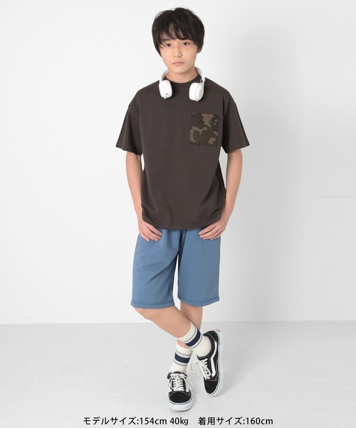 GLAZOS（グラソス）の「ミニ裏毛・無地ハーフパンツ（その他パンツ・キッズ・カーキ/ブラック/ブルー・140cm/160cm/170cm/150cm）」の8枚目の写真