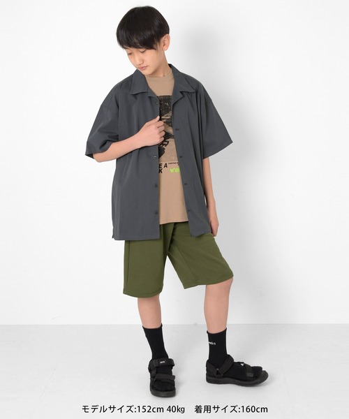 GLAZOS（グラソス）の「ミニ裏毛・無地ハーフパンツ（その他パンツ・キッズ・カーキ/ブラック/ブルー・140cm/160cm/170cm/150cm）」の4枚目の写真