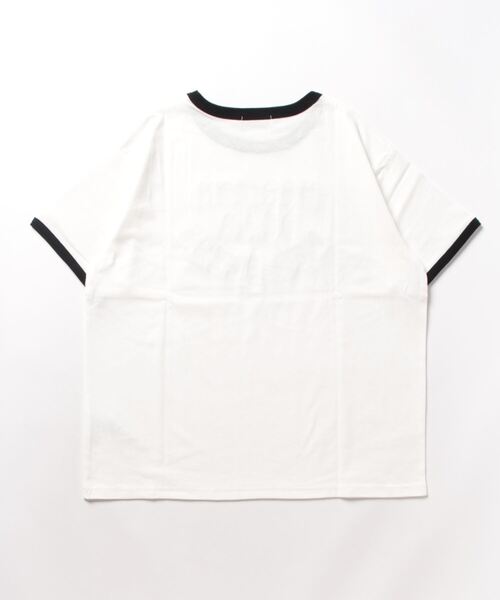 Samansa Mos2(サマンサ モスモス)の「ロゴ発泡プリントTシャツ(Tシャツ/カットソー・レディース・オフホワイト/ミント/チャコール・フリ-)」の4枚目の写真