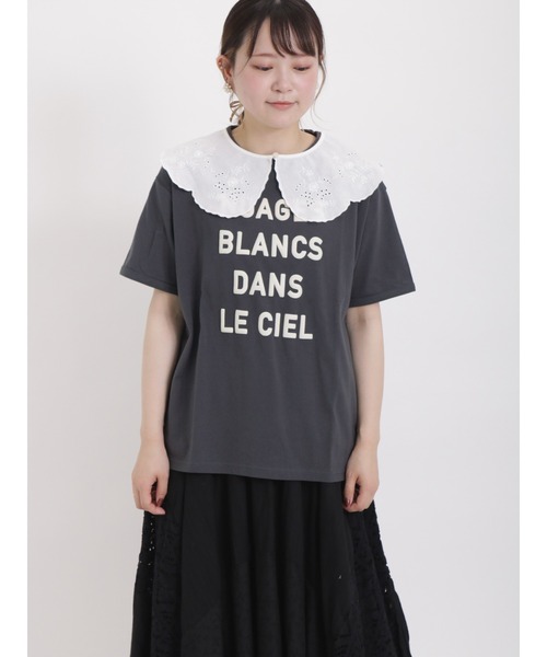 Samansa Mos2(サマンサ モスモス)の「ロゴ発泡プリントTシャツ(Tシャツ/カットソー・レディース・オフホワイト/ミント/チャコール・フリ-)」の6枚目の写真