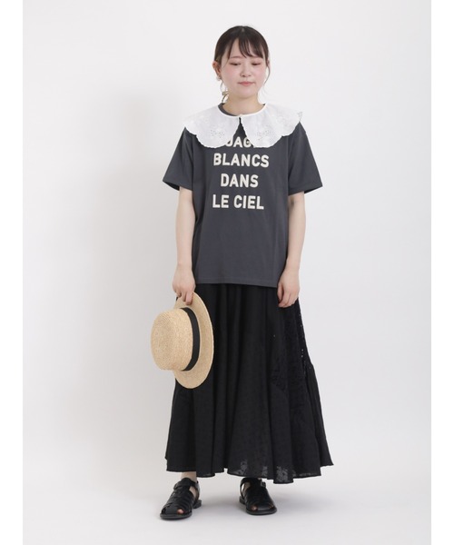 Samansa Mos2(サマンサ モスモス)の「ロゴ発泡プリントTシャツ(Tシャツ/カットソー・レディース・オフホワイト/ミント/チャコール・フリ-)」の7枚目の写真