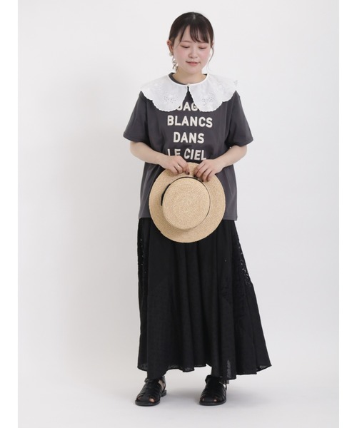 Samansa Mos2(サマンサ モスモス)の「ロゴ発泡プリントTシャツ(Tシャツ/カットソー・レディース・オフホワイト/ミント/チャコール・フリ-)」の8枚目の写真