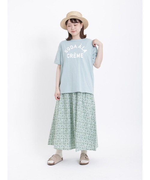 Samansa Mos2(サマンサ モスモス)の「ロゴ発泡プリントTシャツ(Tシャツ/カットソー・レディース・オフホワイト/ミント/チャコール・フリ-)」の11枚目の写真