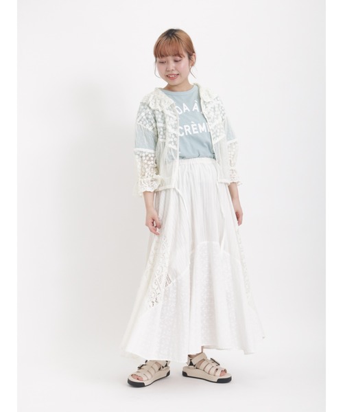 Samansa Mos2(サマンサ モスモス)の「ロゴ発泡プリントTシャツ(Tシャツ/カットソー・レディース・オフホワイト/ミント/チャコール・フリ-)」の13枚目の写真