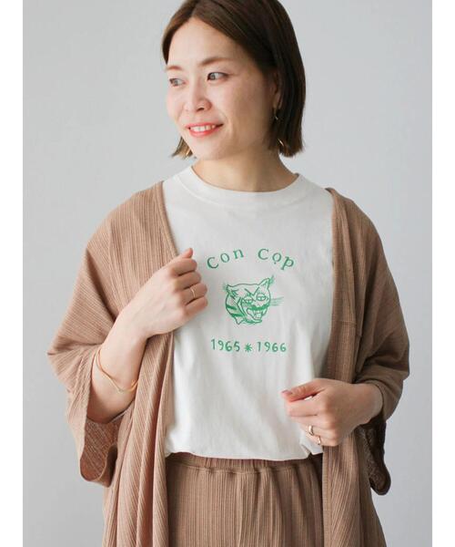 CRAFT STANDARD BOUTIQUE（クラフトスタンダードブティック）の「CON COP TEE（Tシャツ/カットソー・レディース・オフホワイト/チャコールグレー/アイボリー・M/L/XL）」の4枚目の写真