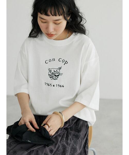 CRAFT STANDARD BOUTIQUE（クラフトスタンダードブティック）の「CON COP TEE（Tシャツ/カットソー・レディース・オフホワイト/チャコールグレー/アイボリー・M/L/XL）」の5枚目の写真