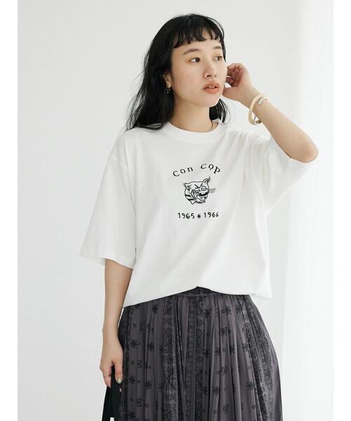 CRAFT STANDARD BOUTIQUE（クラフトスタンダードブティック）の「CON COP TEE（Tシャツ/カットソー・レディース・オフホワイト/チャコールグレー/アイボリー・M/L/XL）」の7枚目の写真