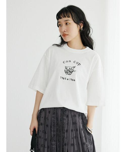CRAFT STANDARD BOUTIQUE（クラフトスタンダードブティック）の「CON COP TEE（Tシャツ/カットソー・レディース・オフホワイト/チャコールグレー/アイボリー・M/L/XL）」の8枚目の写真