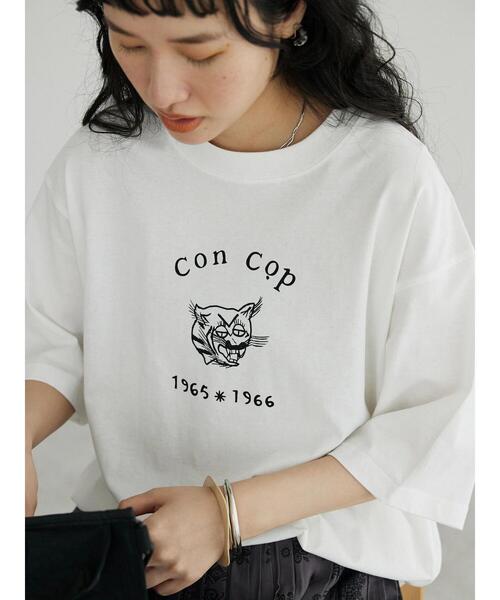 CRAFT STANDARD BOUTIQUE（クラフトスタンダードブティック）の「CON COP TEE（Tシャツ/カットソー・レディース・オフホワイト/チャコールグレー/アイボリー・M/L/XL）」の9枚目の写真