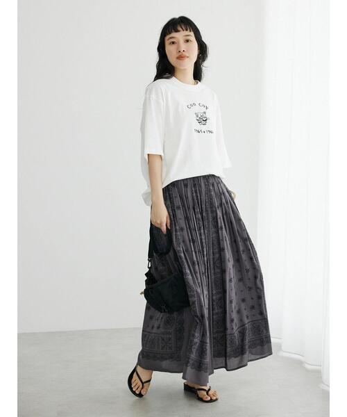 CRAFT STANDARD BOUTIQUE（クラフトスタンダードブティック）の「CON COP TEE（Tシャツ/カットソー・レディース・オフホワイト/チャコールグレー/アイボリー・M/L/XL）」の11枚目の写真