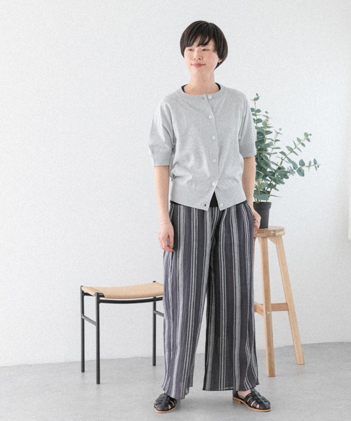 FORK&SPOON（フォークアンドスプーン）の「『洗濯可』FORK&SPOON　ラグラン5部袖カーディガン（カーディガン/ボレロ・レディース・ネイビー/ホワイト系その他/グレー系その他・1）」の10枚目の写真