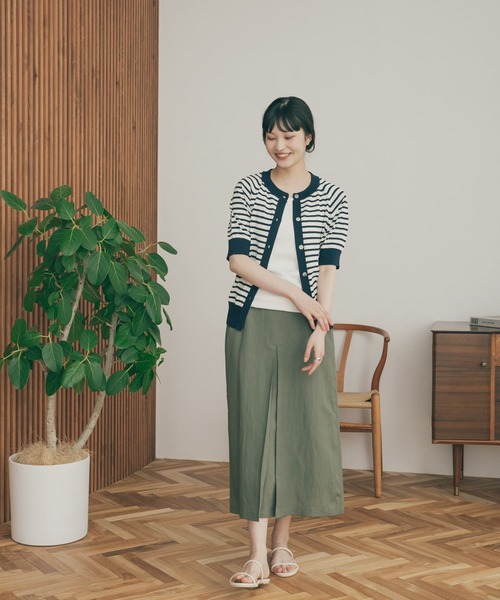 FORK&SPOON（フォークアンドスプーン）の「『洗濯可』FORK&SPOON　ラグラン5部袖カーディガン（カーディガン/ボレロ・レディース・ネイビー/ホワイト系その他/グレー系その他・1）」の17枚目の写真