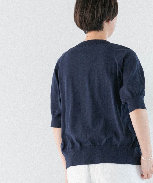 FORK&SPOON（フォークアンドスプーン）の「『洗濯可』FORK&SPOON　ラグラン5部袖カーディガン（カーディガン/ボレロ・レディース・ネイビー/ホワイト系その他/グレー系その他・1）」の13枚目の写真