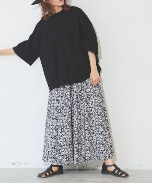 Libra Cue（リブラ キュー）の「フラワープリントギャザースカート（スカート・レディース・ネイビー/レッド・FREE）」の20枚目の写真