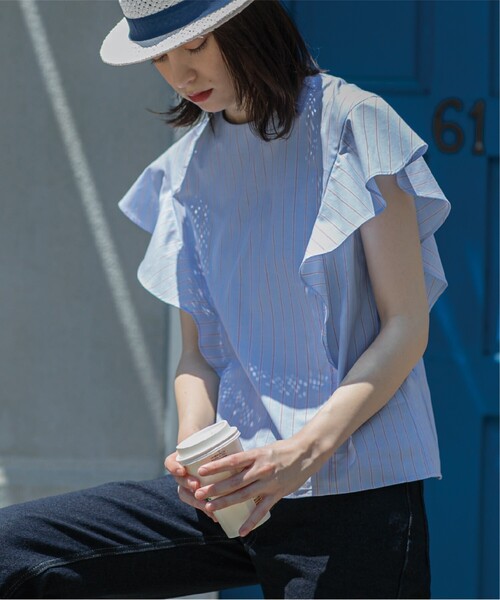 OPAQUE.CLIP(オペークドットクリップ)の「◆ラッフルフリルスリーブブラウス【UV/イージーケア/洗濯機洗い可】(シャツ/ブラウス・レディース・ブラック/ブルー系7/ボルドー/ホワイト系その他3・34/36/38/40/42)」の22枚目の写真