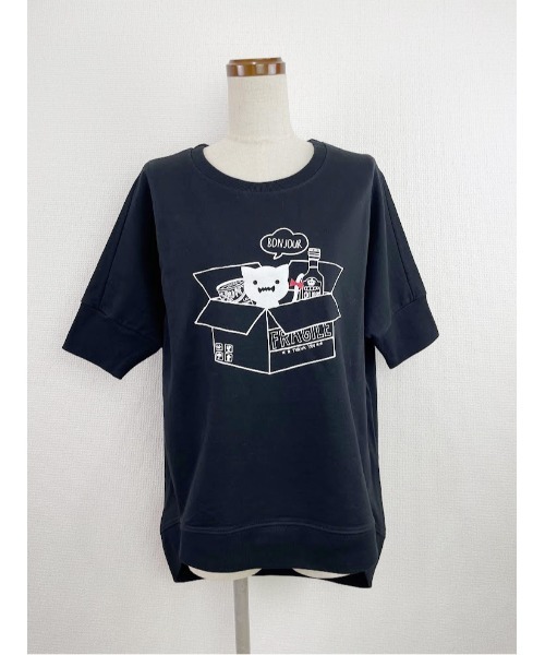 Rydia(リディア)の「リブドルマントップス(Tシャツ/カットソー・レディース・アイボリー/ブラック・M)」の2枚目の写真