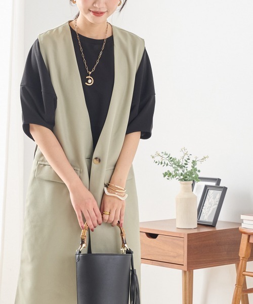 梨地ランタンスリーブワンピース半袖